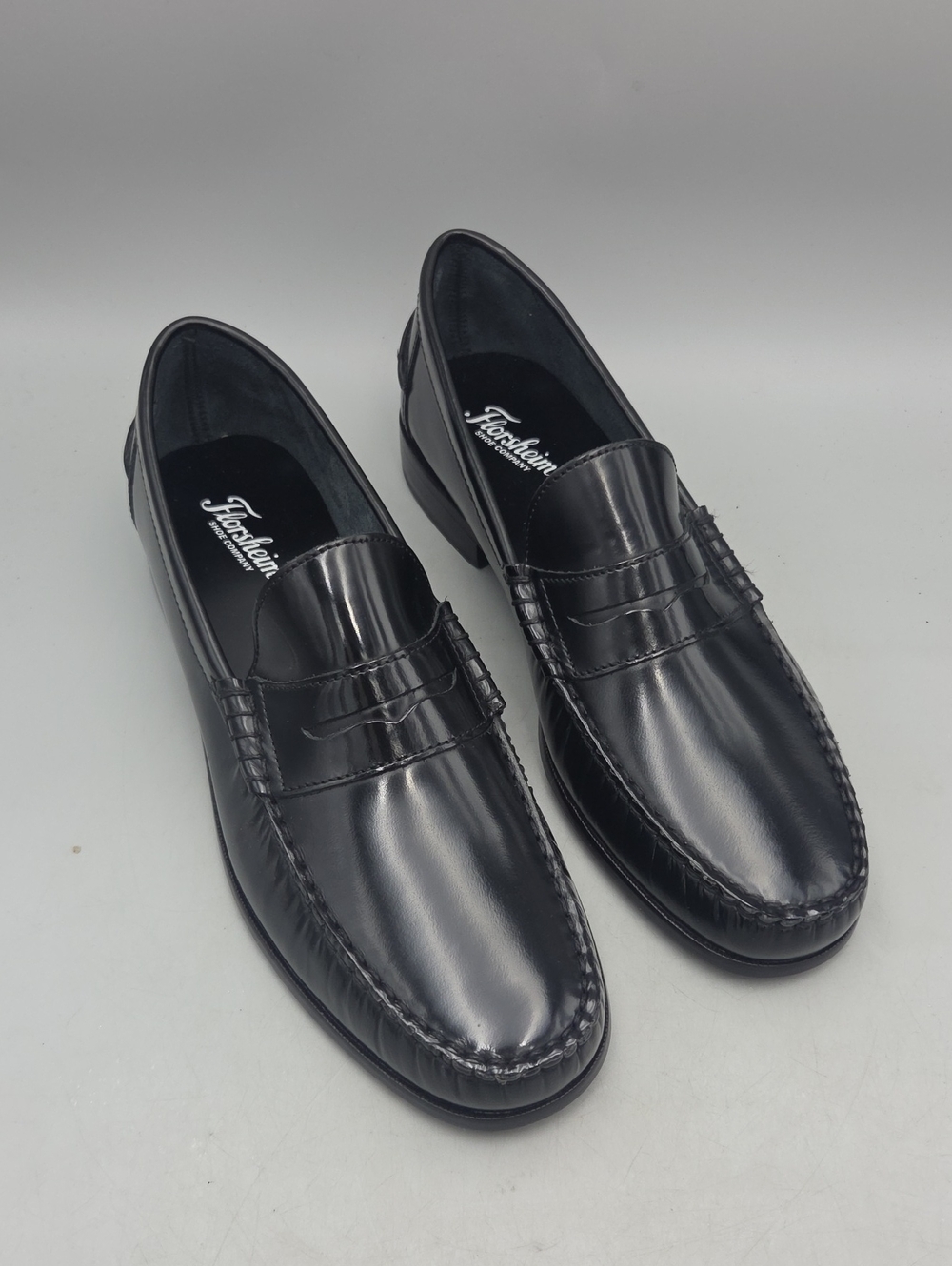 Mens Florsheim Berkley Moc Toe Penny Loafers Black Leather Size 10.5 D